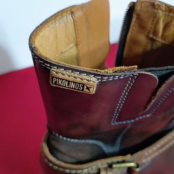 Pikolinos Women’s SZ 5 Euro 35 Round Toe Leather Ankle Boots Booties Brown - Picture 10 of 11